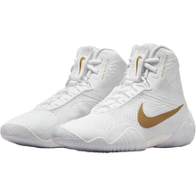 Nike Tawa White Metallic Gold Wrestling Boots at FightHQ