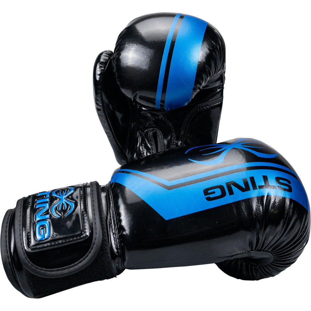 Sting Armalite Black Blue Boxing Gloves at FightHQ