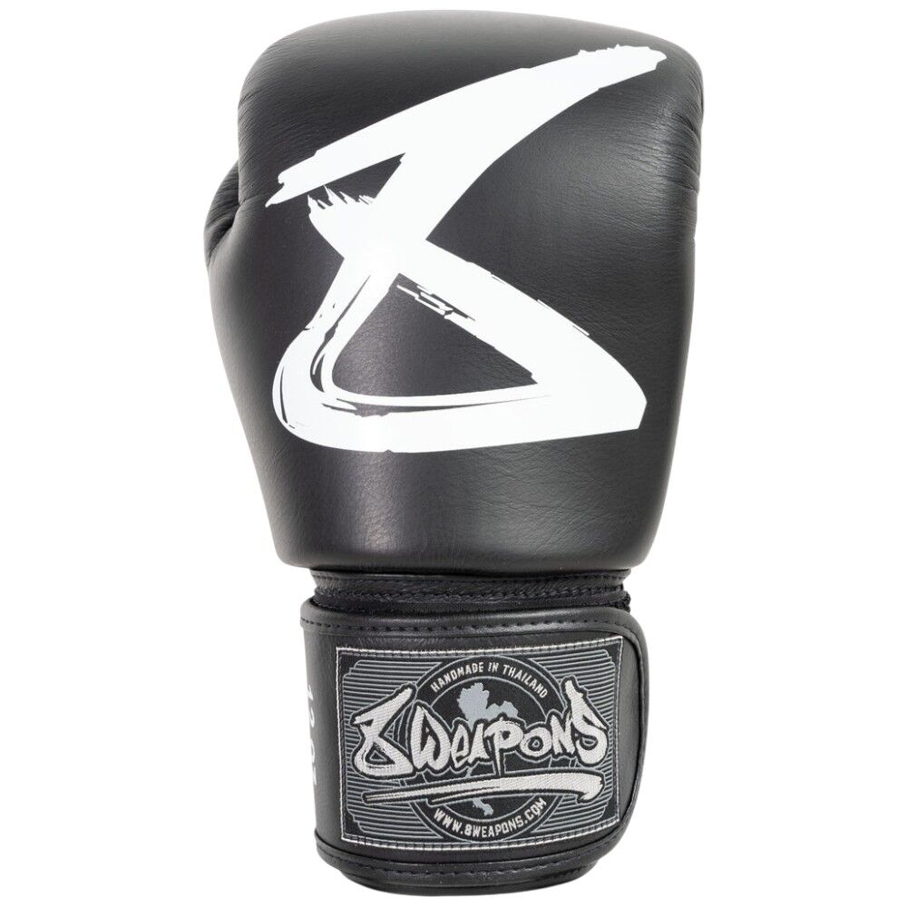 8 Weapons BIG 8 Premium Black Boxing Gloves at FightHQ