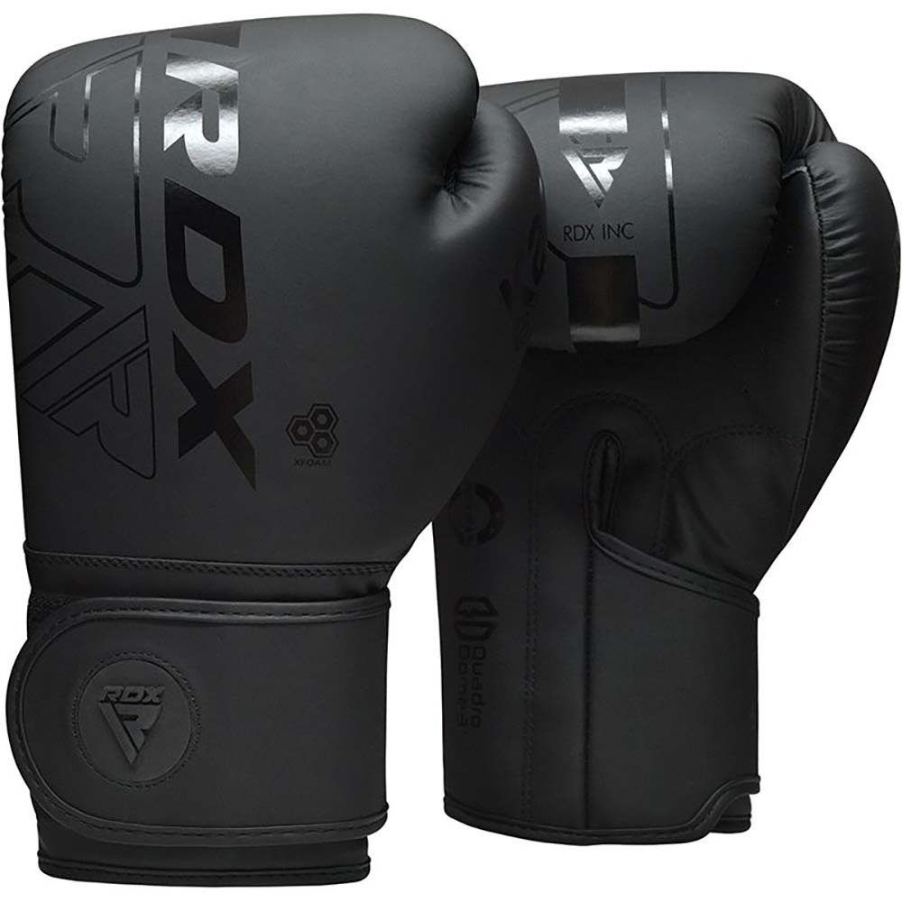 RDX F6 Kara Matte Black Shin Gloves Sparring Kit at FightHQ