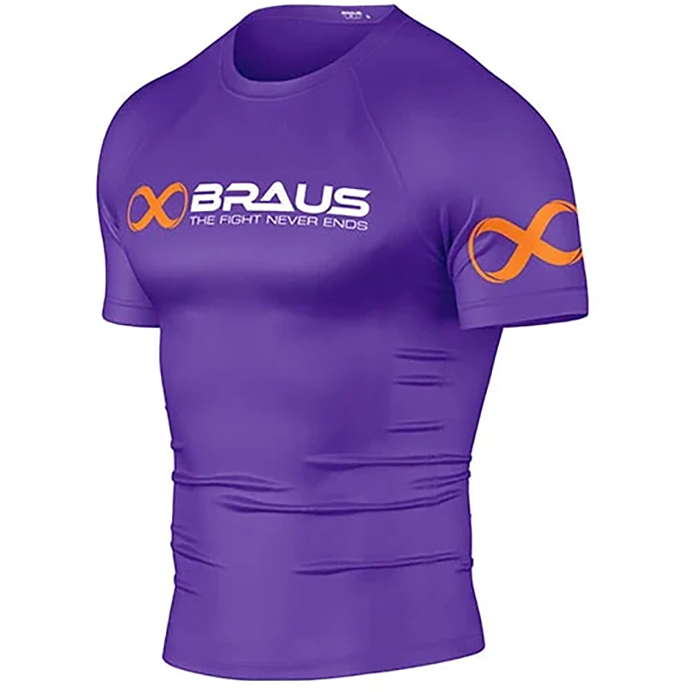 Braus Ranked Purple Short Sleeve Rash Guard - Picture 7 of 10