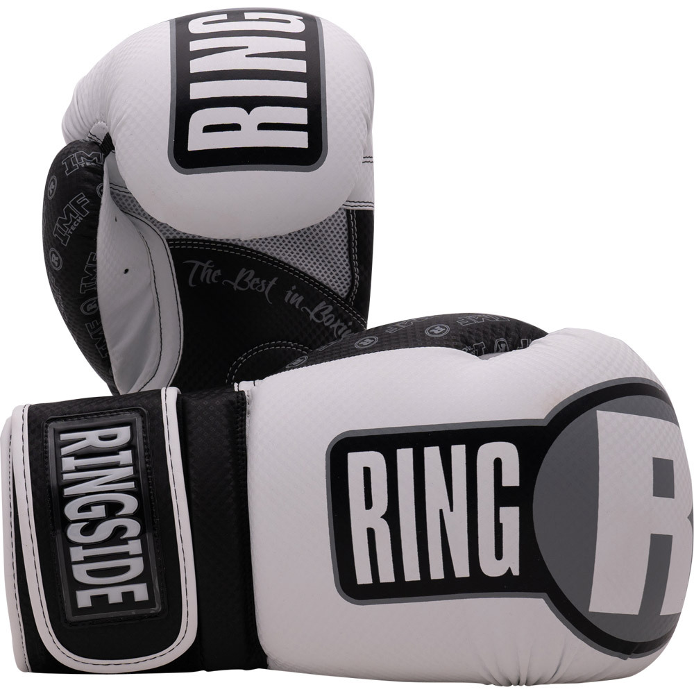 Ringside Apex Flash Black White Sparring Gloves at FightHQ