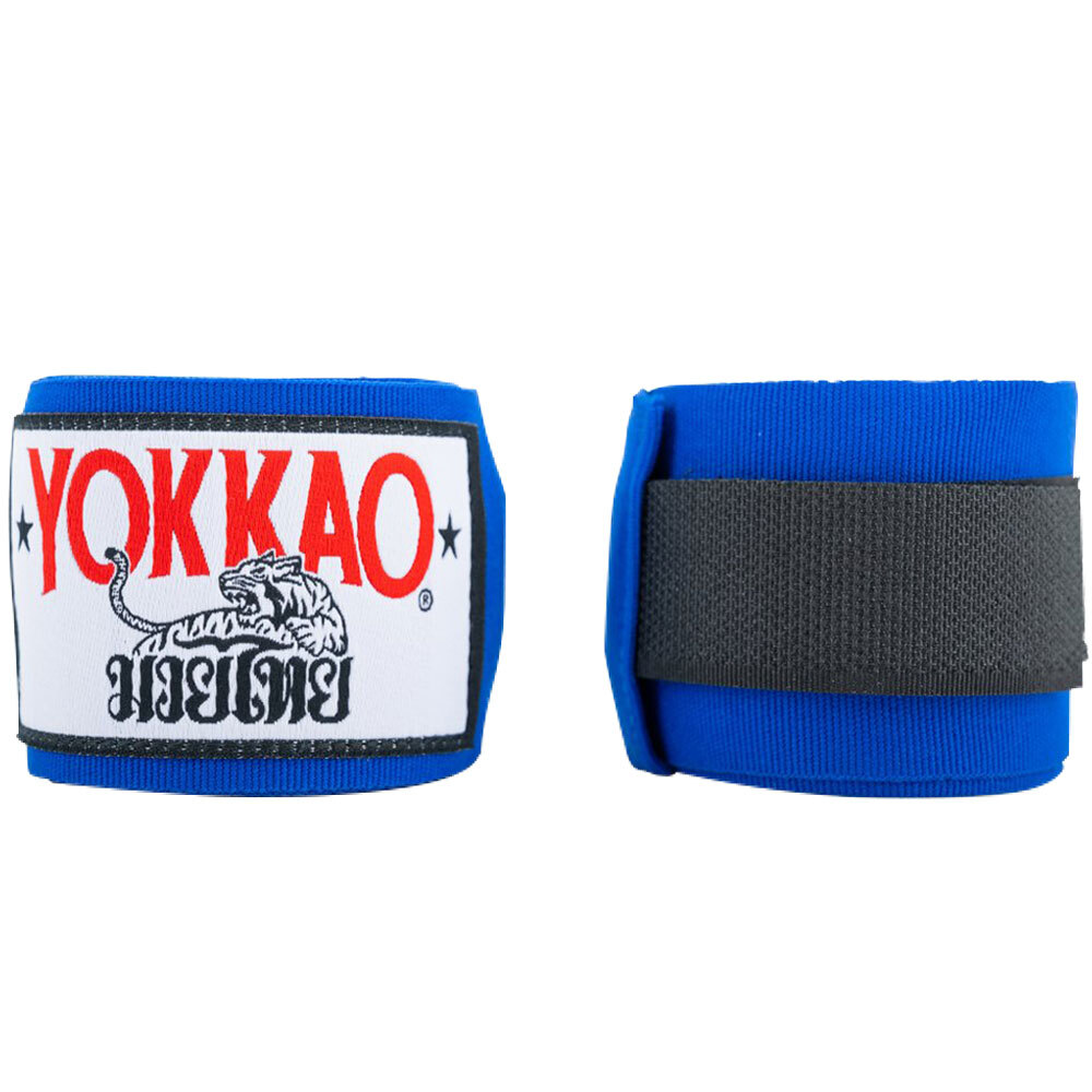 YOKKAO Hand Wraps Premium Bleu - Bandes De Protection Boxe Thaï, Qualité Supérieure Made In Thailand