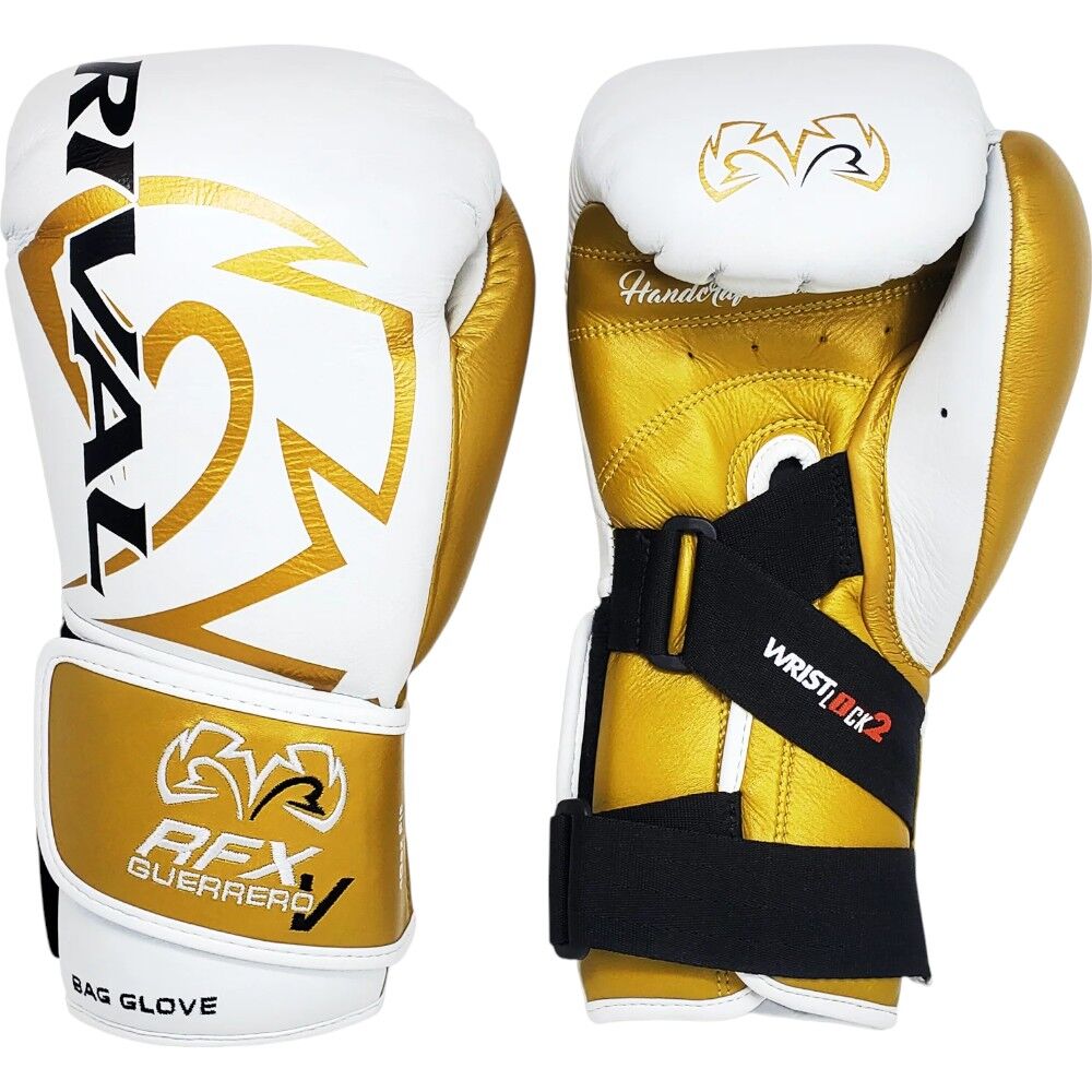 Rival RFX-Guerrero-V SF-H White/Gold Bag Gloves at FightHQ