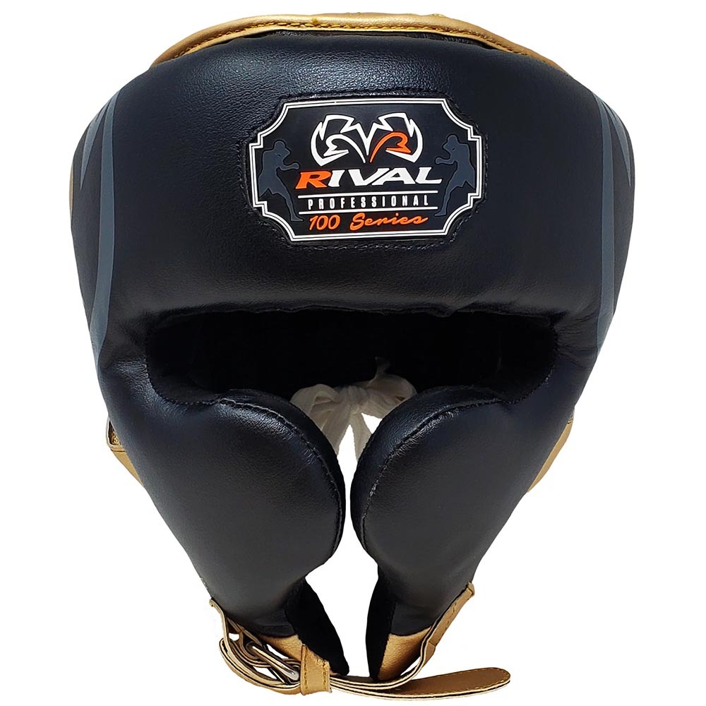 Rival RHG100 Black/Gold Professional Head Gear at FightHQ