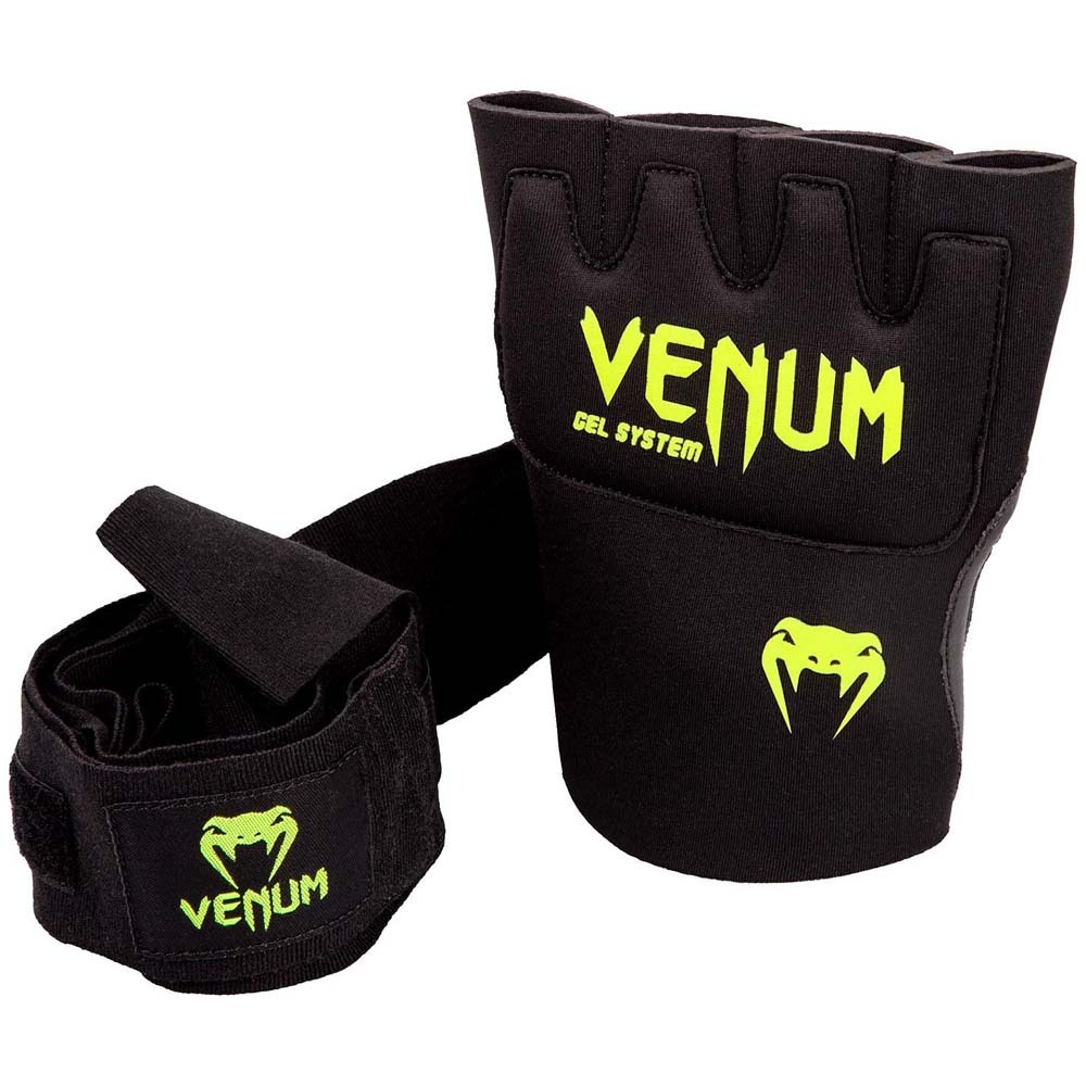 Venum Kontact Black/Neon Yellow Gel Quick Wraps at FightHQ