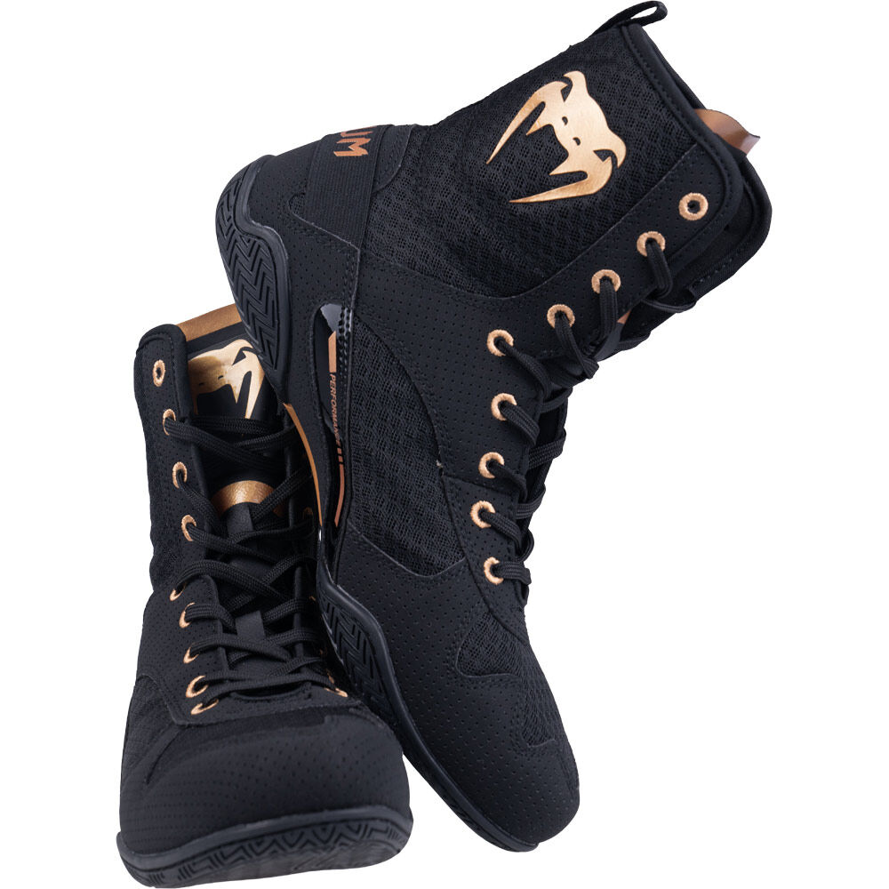 NEW Venum Elite Black/Bronze Boxing Shoes - Picture 8 of 30