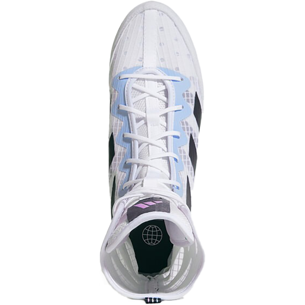 Adidas Box Hog 4 White Grey Lilac Boxing Boots at FightHQ