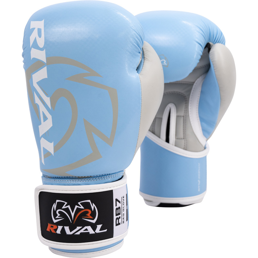 Rival RB7 Baby Blue/Grey Fitness Plus Bag Gloves at FightHQ