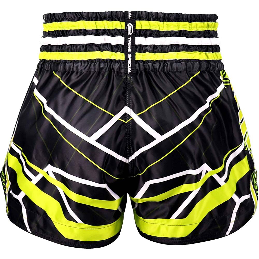 Twins Racing Black/Green Muay Thai Shorts at FightHQ