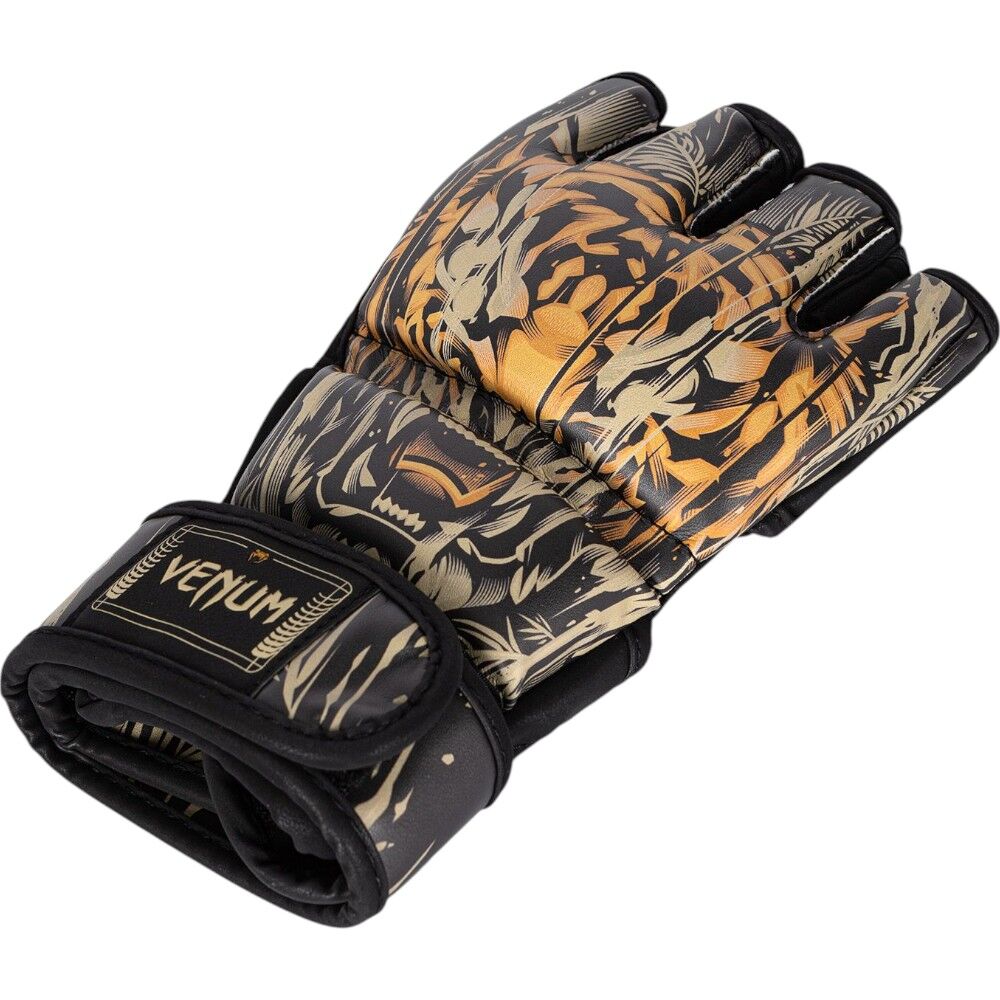 Venum Tiger Black/Neon Orange MMA Gloves at FightHQ