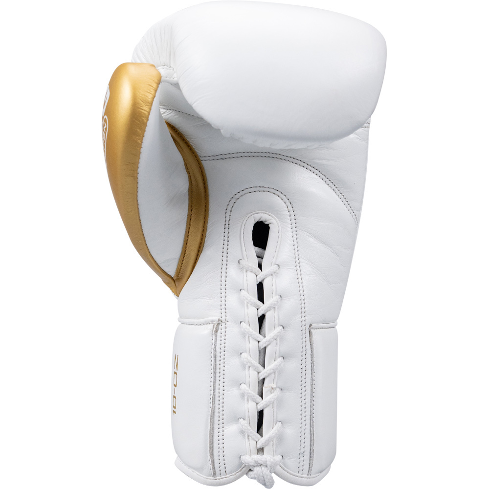 Sting Evolution White/Gold Lace Up Gloves at FightHQ