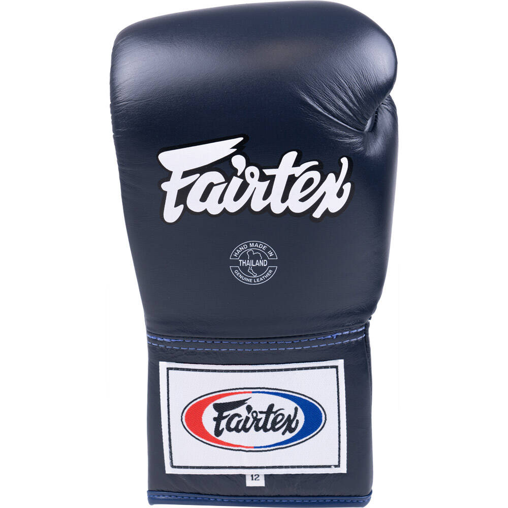 NEW Fairtex Professional Lace Up Navy Boxing Gloves - Picture 10 of 18