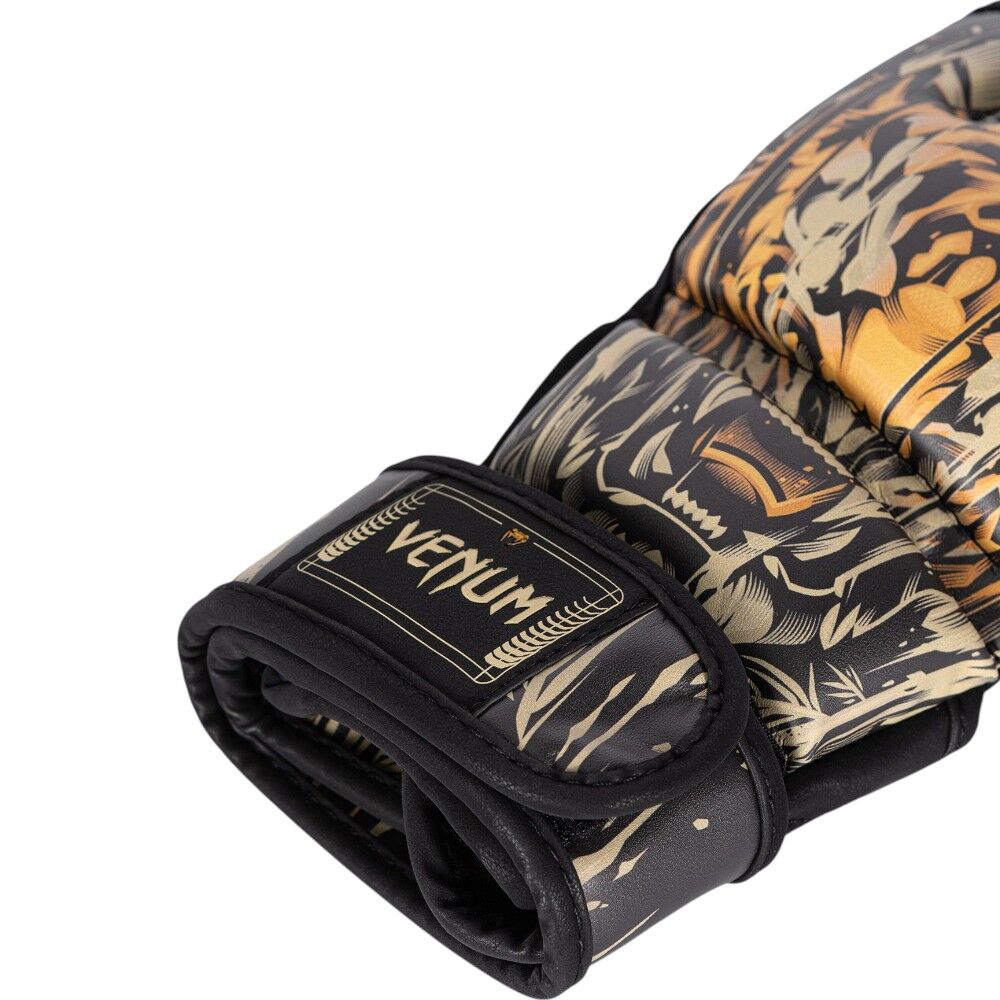 Venum Tiger Black/Neon Orange MMA Gloves at FightHQ