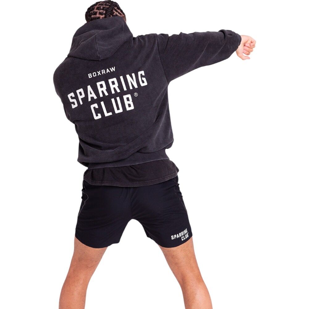 Boxraw Sparring Club Washed Black Oversized Hoodie at FightHQ