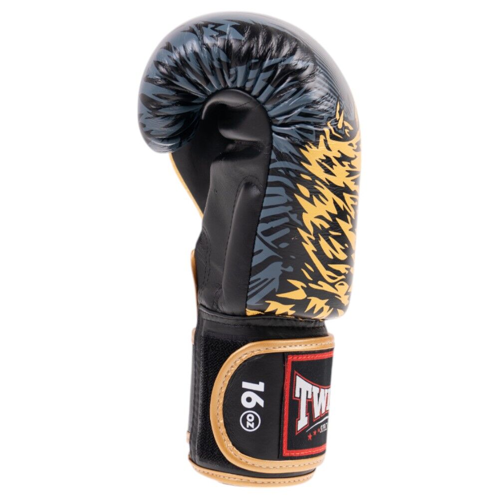 Twins Gold Wolf Boxing Gloves at FightHQ