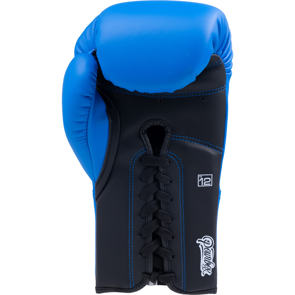 Powrbox Pinnacle Azure Blue Lace Up Boxing Gloves at FightHQ