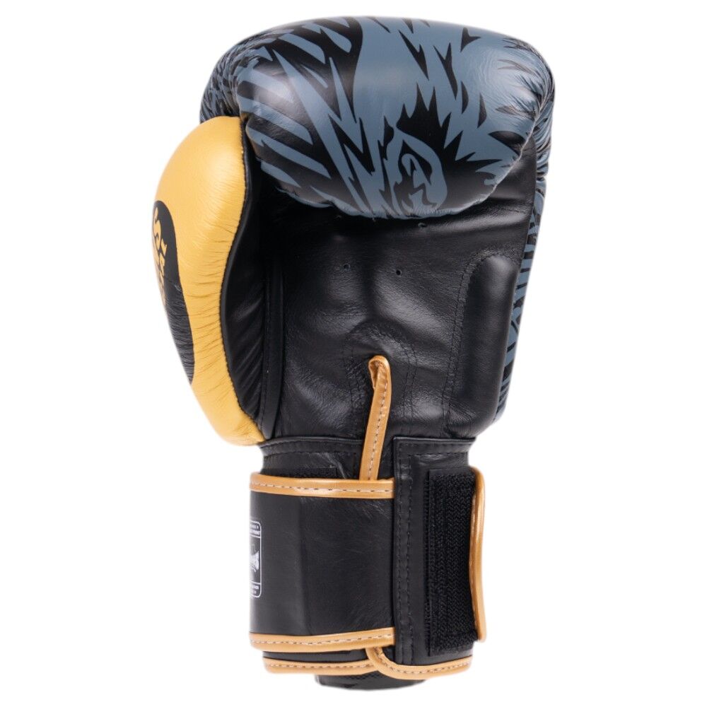 Twins Gold Wolf Boxing Gloves at FightHQ