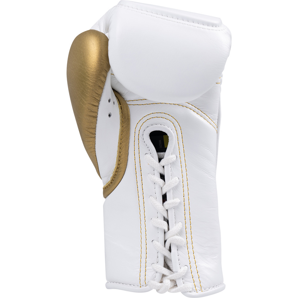 Phenom Boxing XRT-220 Ultimate White/Gold Lace Bag Gloves at FightHQ