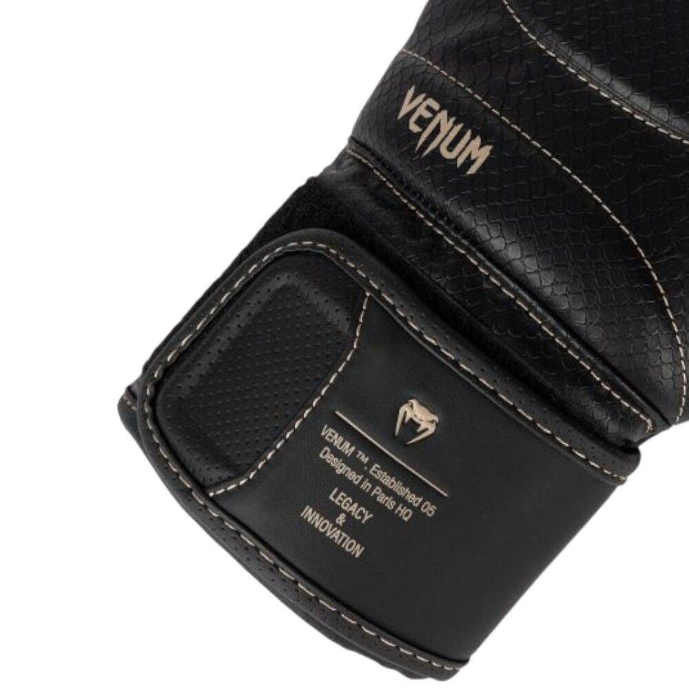 Venum Impact Evo Scales Black Boxing Gloves at FightHQ