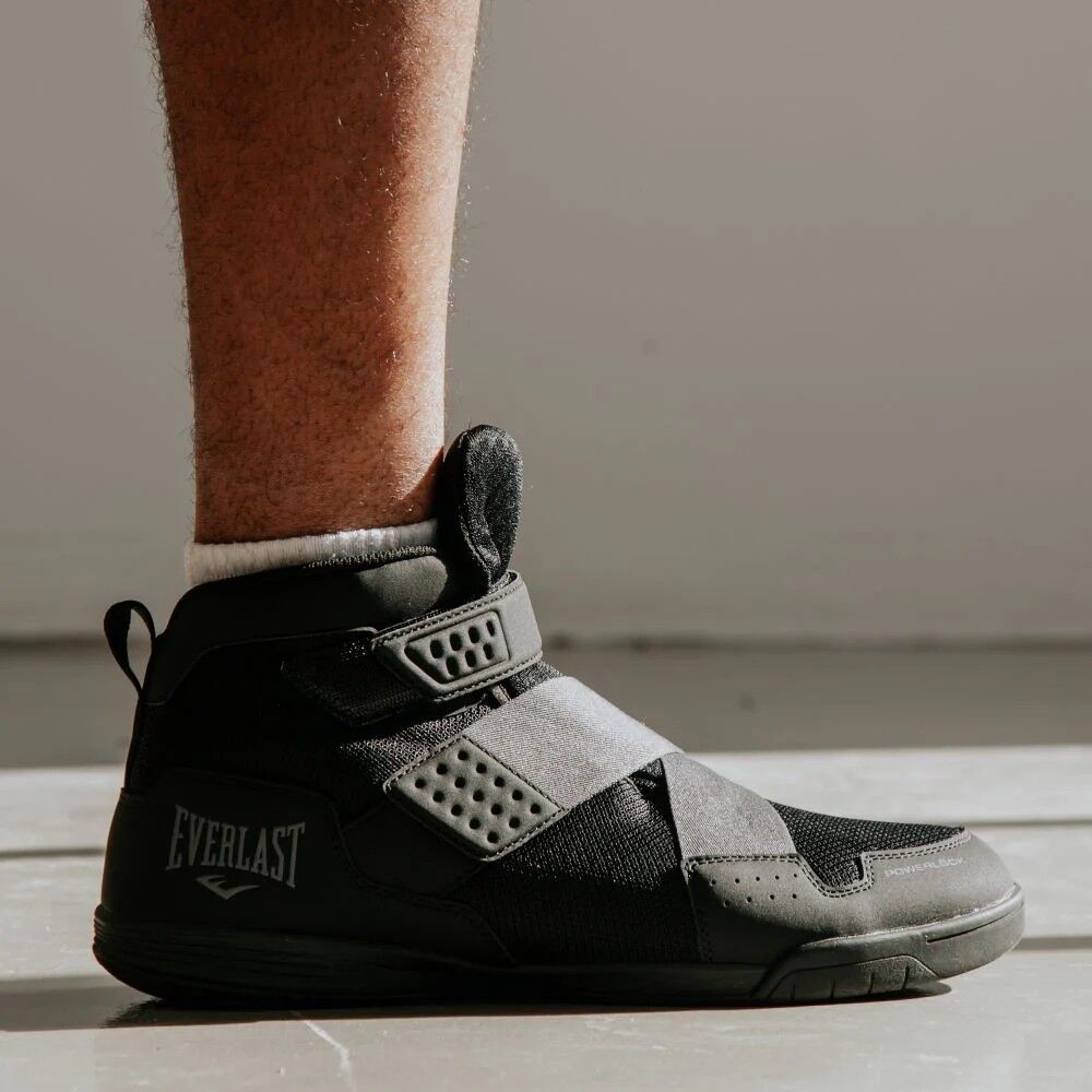 Everlast Powerlock X-Trainer Black/Grey Boxing Shoes at FightHQ