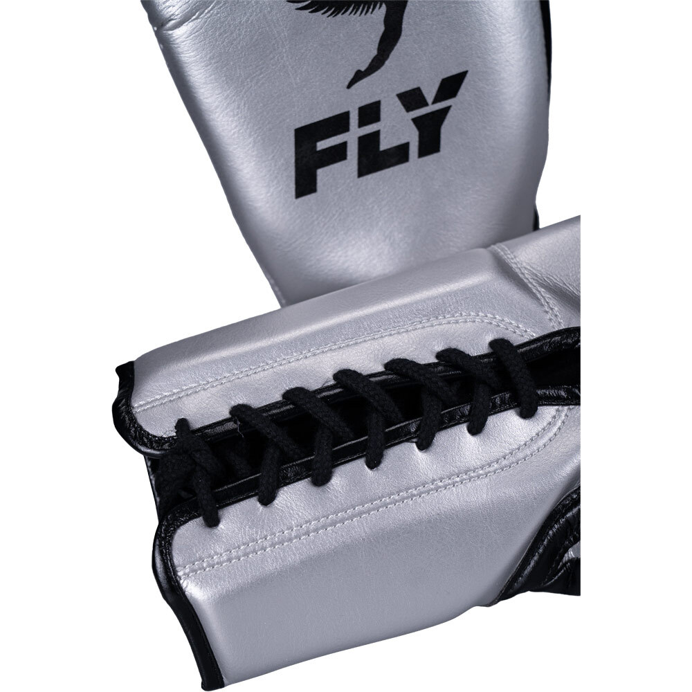Fly Boxing Superlace X Silver/Black Boxing Gloves at FightHQ