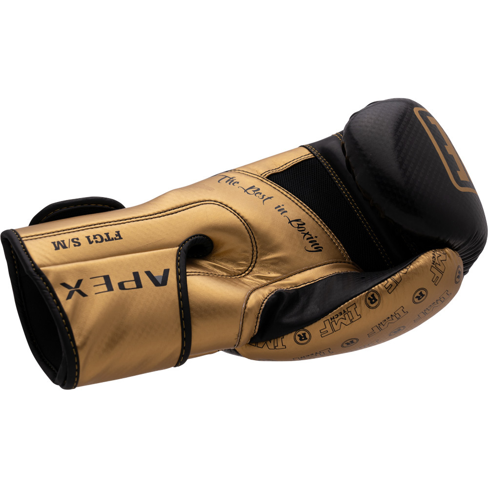 Ringside Apex Black Gold Bag Gloves at FightHQ