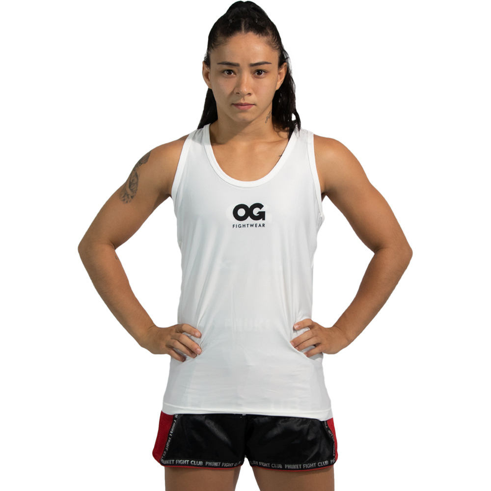 OG Fightwear White Womens Stretch Singlet at FightHQ