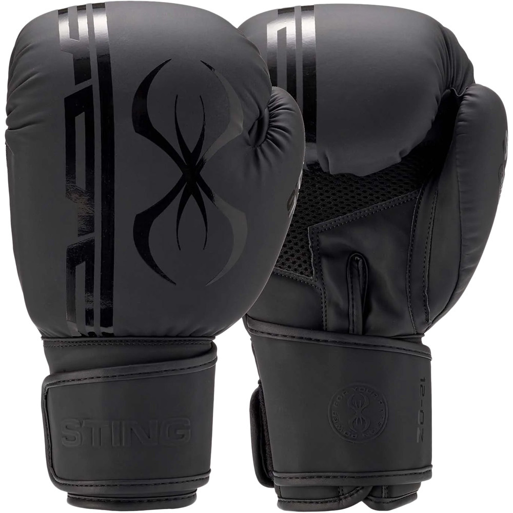 Sting Armaplus Black/Black Boxing Gloves at FightHQ