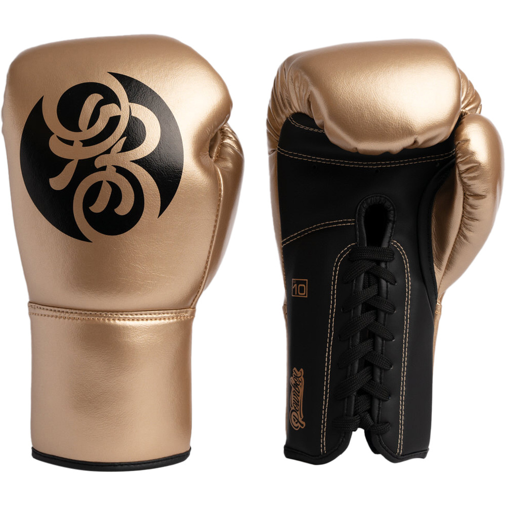 Powrbox Pinnacle Eureka Gold Lace Up Boxing Gloves at FightHQ