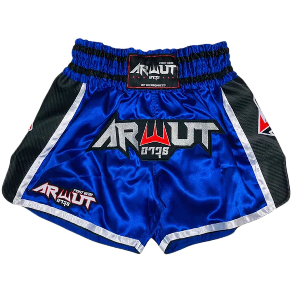 Arwut Fight Gear Carbon Edition Blue/Black Muay Thai Shorts at FightHQ