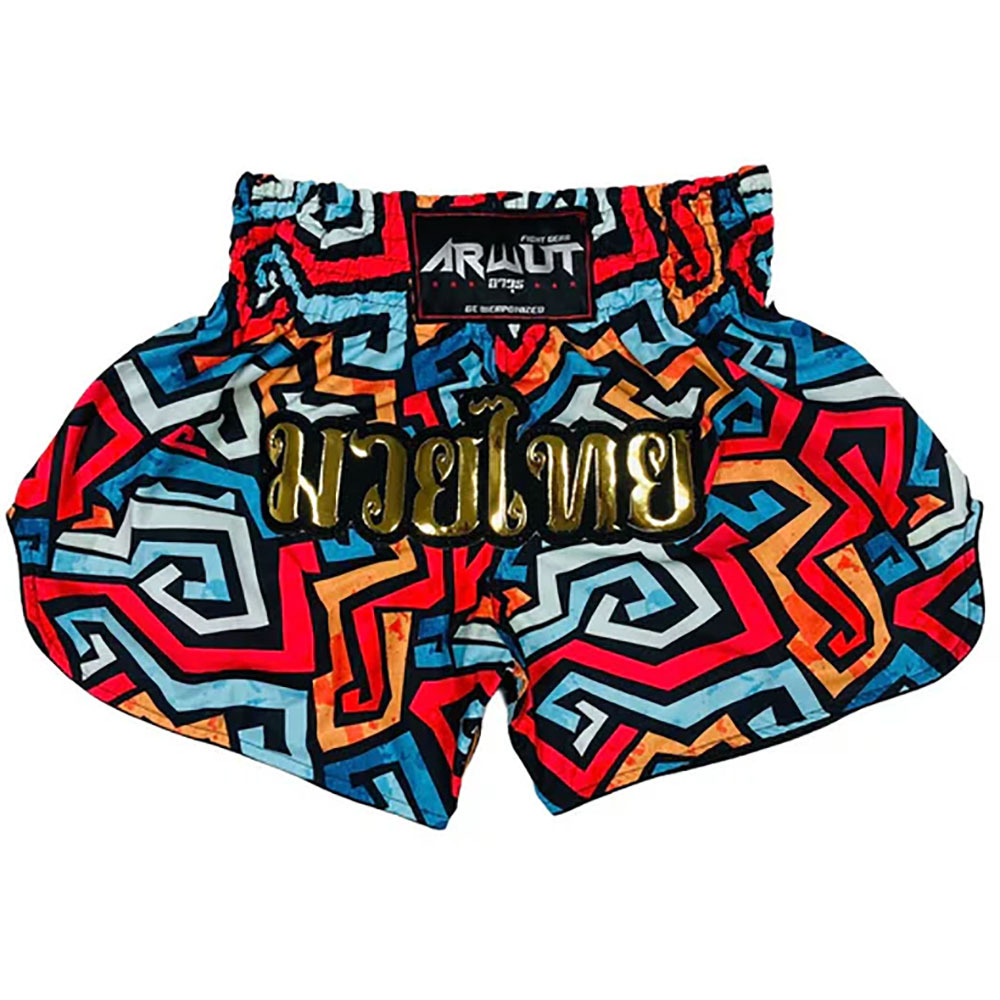 Arwut Fight Gear Zig Zag Maze Sublimation Muay Thai Shorts at FightHQ