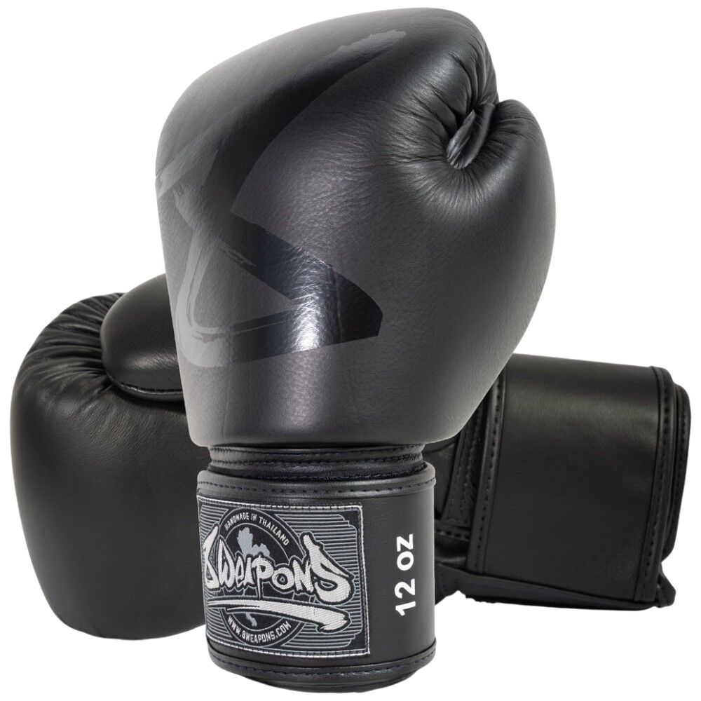 8 Weapons BIG 8 Premium Black/Black Boxing Gloves at FightHQ