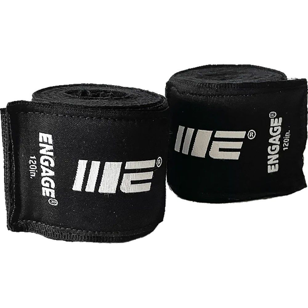 Engage Black 120 Inch Hand Wraps at FightHQ