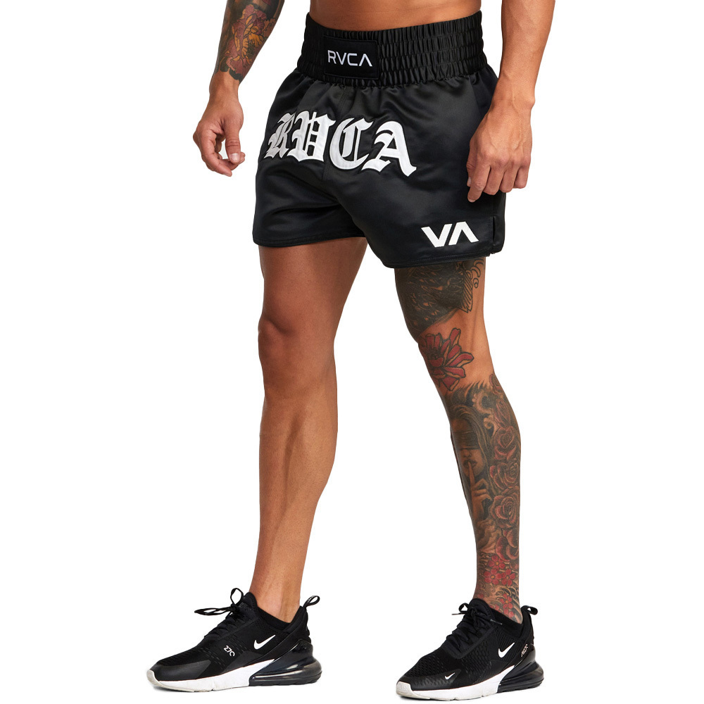 RVCA Muay Thai Mod 15 Black Shorts at FightHQ