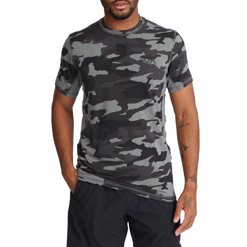 RVCA Sport Camo Black Tee Shorts at FightHQ