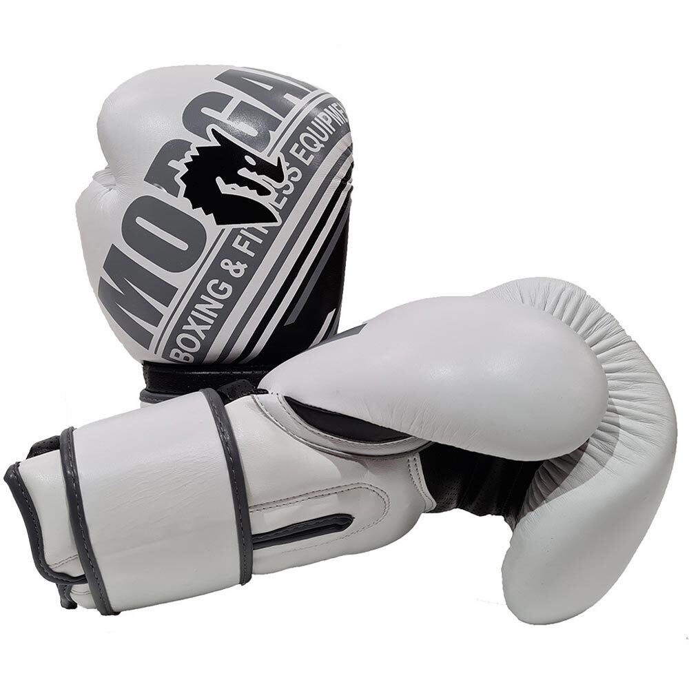 Sport Aventus White/Black Leather Boxing Gloves Sports