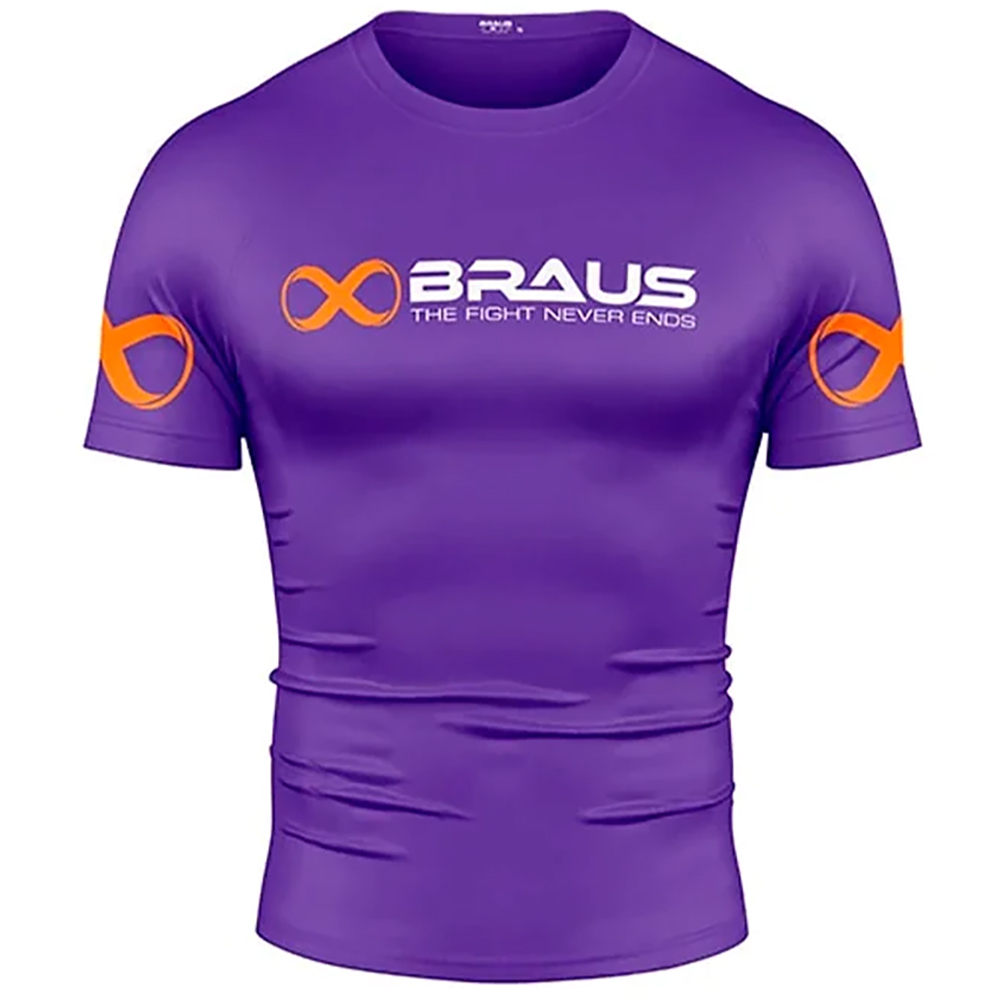 Braus Ranked Purple Short Sleeve Rash Guard - Picture 6 of 10