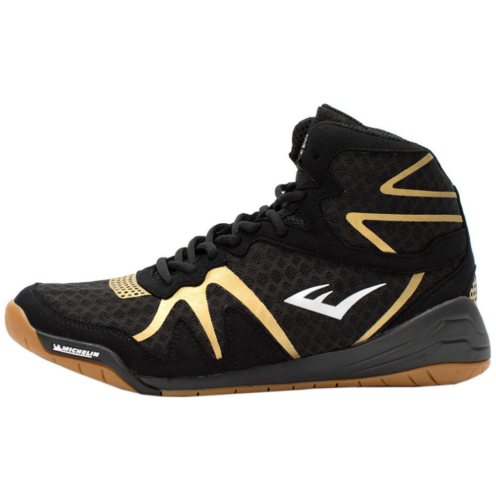 Everlast Pivt Black/Gold Boxing Boots at FightHQ