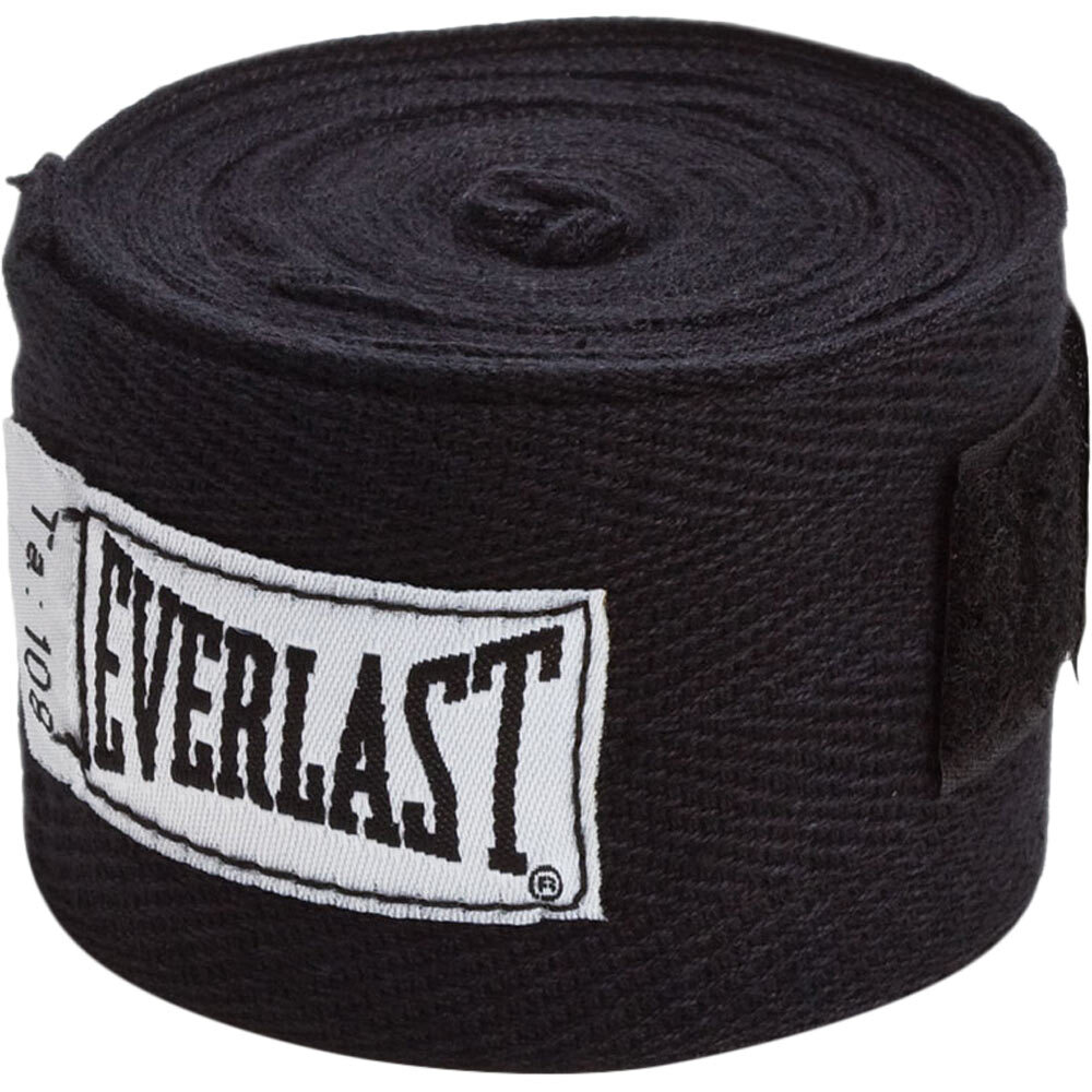 Everlast 108" Black Clasic Hand Wraps at FightHQ