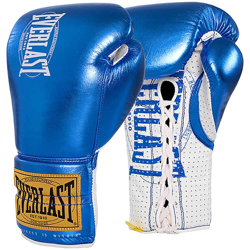 Everlast 1910 Classic Metalic Blue Laced Fight Gloves eBay