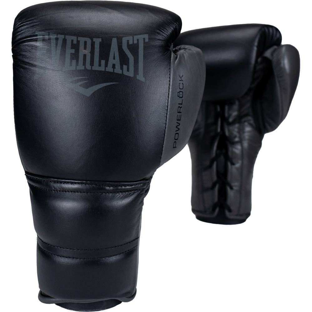 Everlast Pro Powerlock2 Black/Grey Fight Gloves at FightHQ