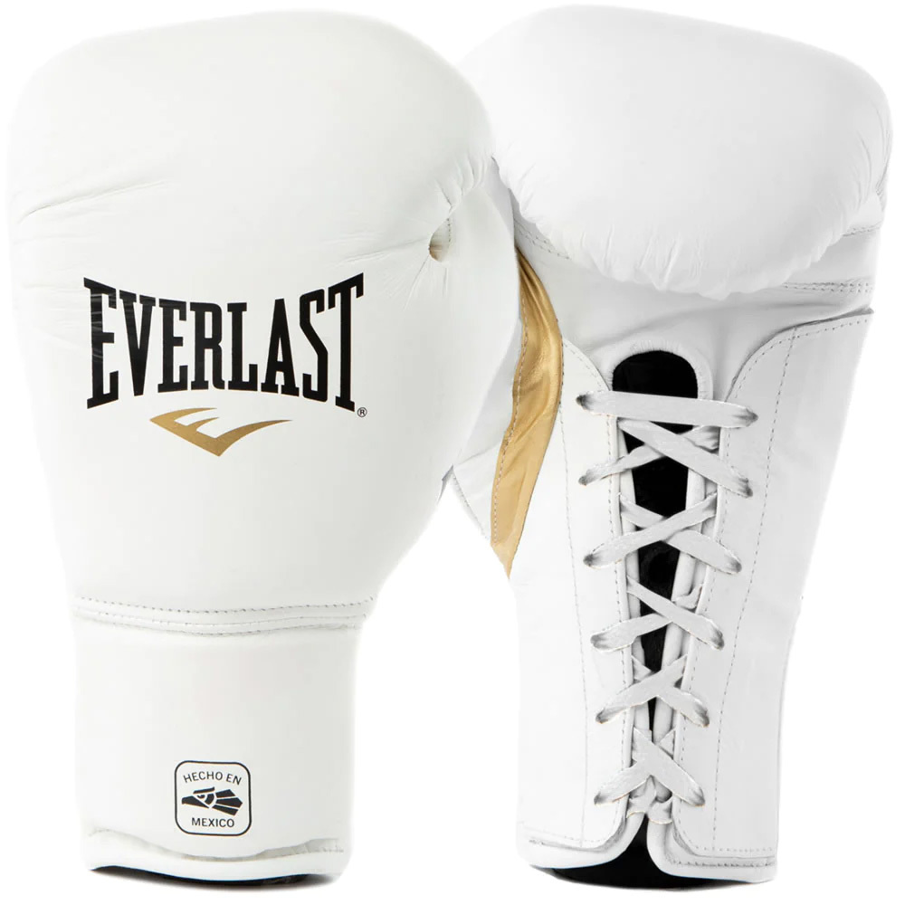 Everlast MX2 White/Gold Lace Training Gloves at FightHQ