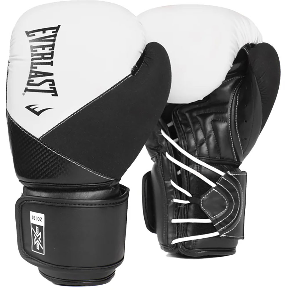 Everlast Protex Black/White Boxing Gloves at FightHQ