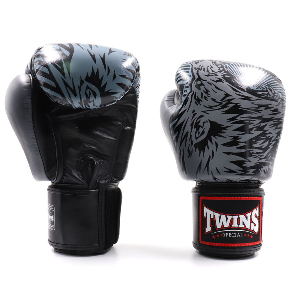 Twins Grey Wolf Boxing Gloves at FightHQ
