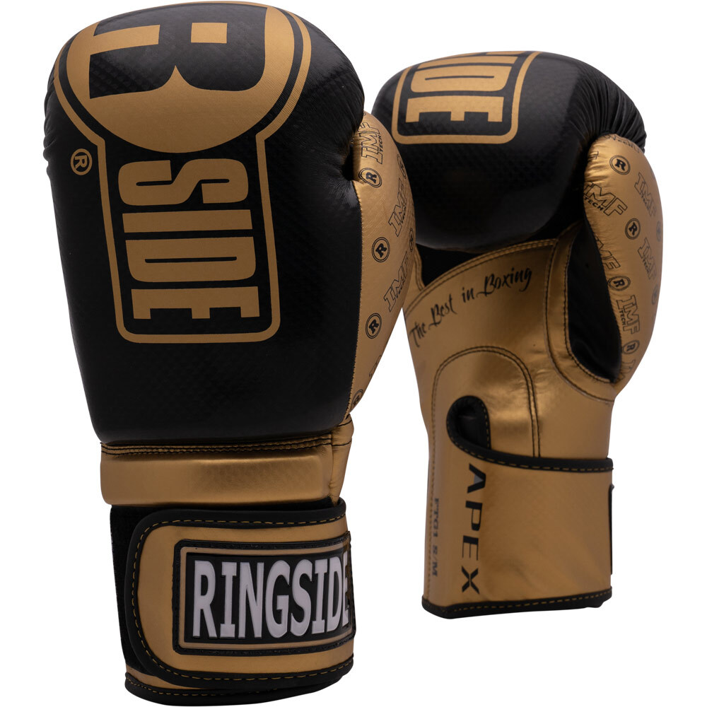【準新品】Ringside Apex FTG1 L/XL（約12oz）【特典付】 Ringside Apex Black Gold Bag Gloves at FightHQ