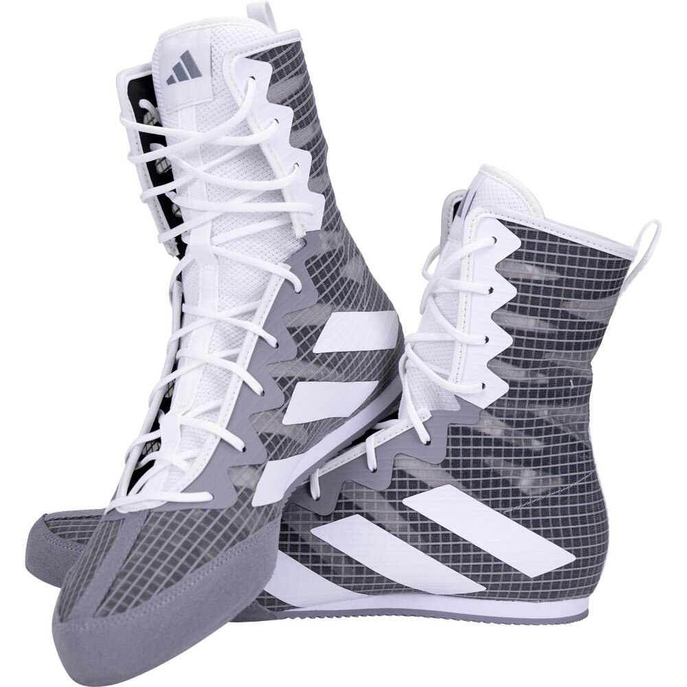Adidas Box Hog 4 Grey Boxing Shoes at FightHQ