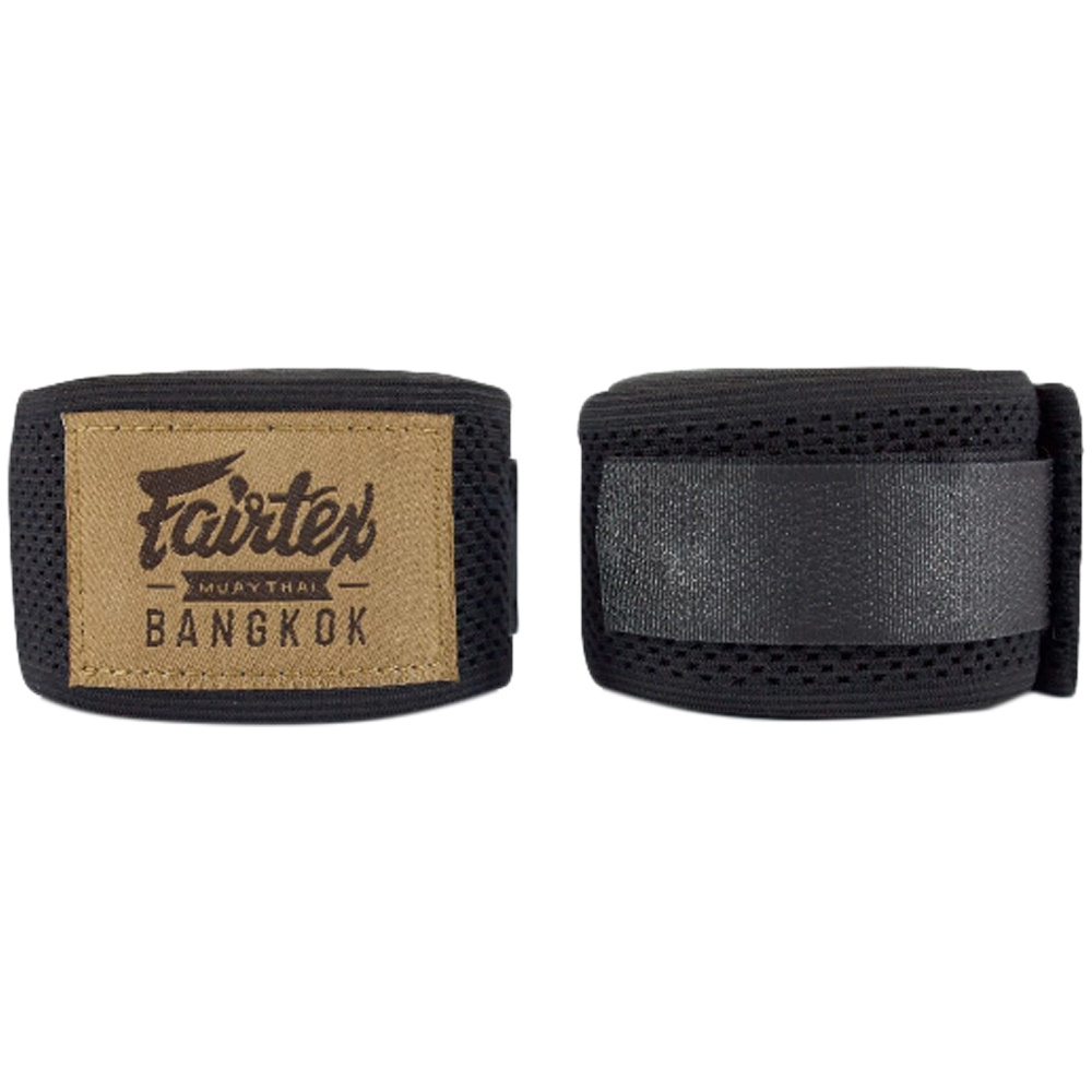 Fairtex Black 180 Elastic Hand Wraps at FightHQ
