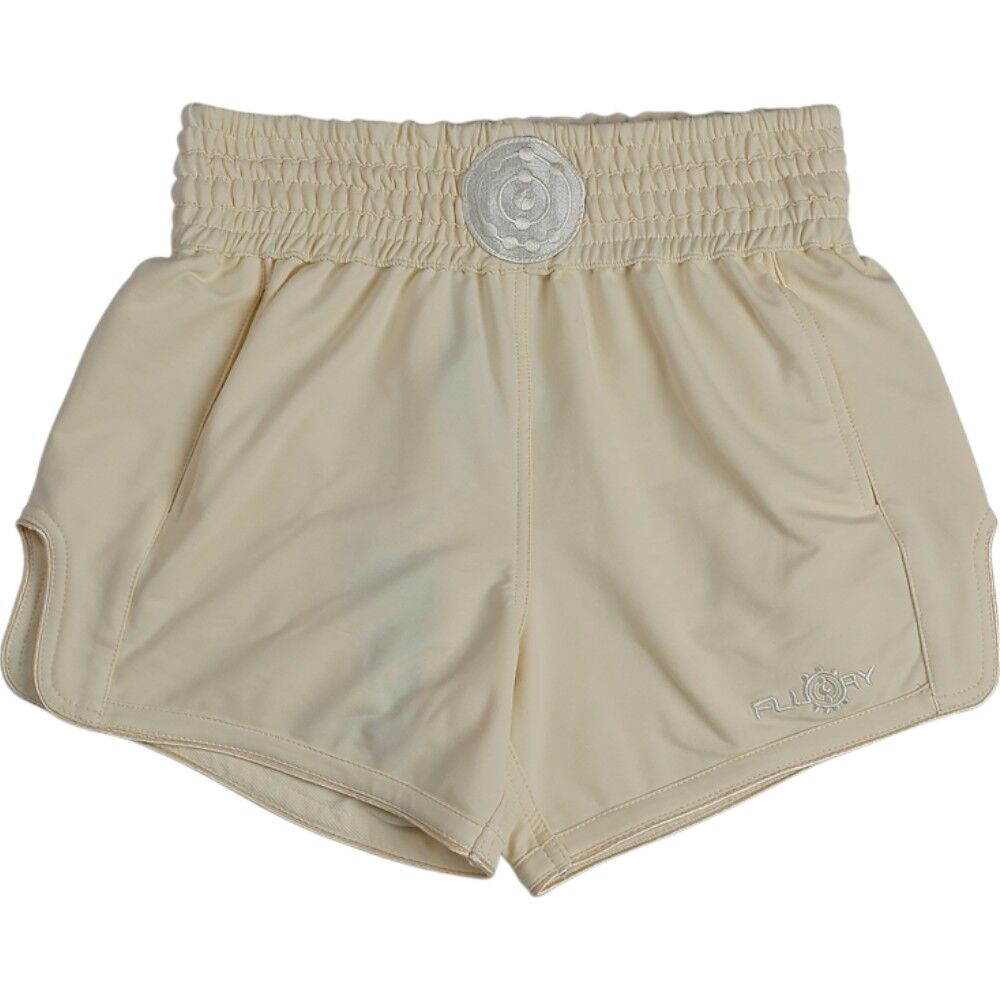 Fluory Cream Training Muay Thai Shorts at FightHQ