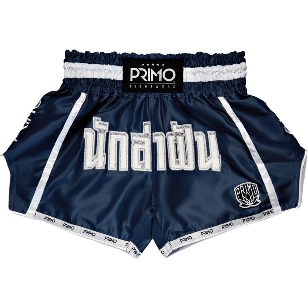 Short Muay Thai Playwell - Bleu/blanc - Combat MMA Kick-boxing